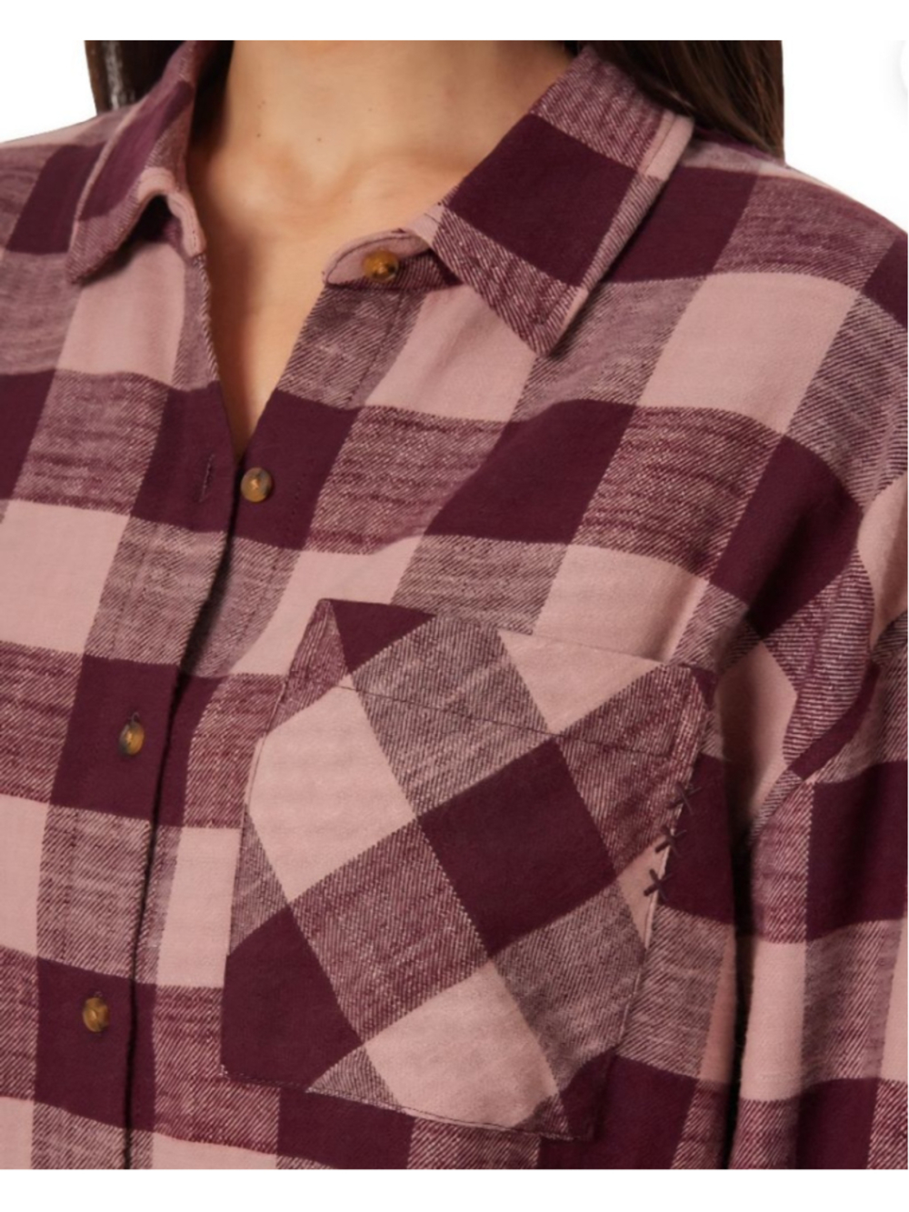Scotch & Soda Plaid Button Down Shirt XXL Burgundy Pink - Picture 3 of 5